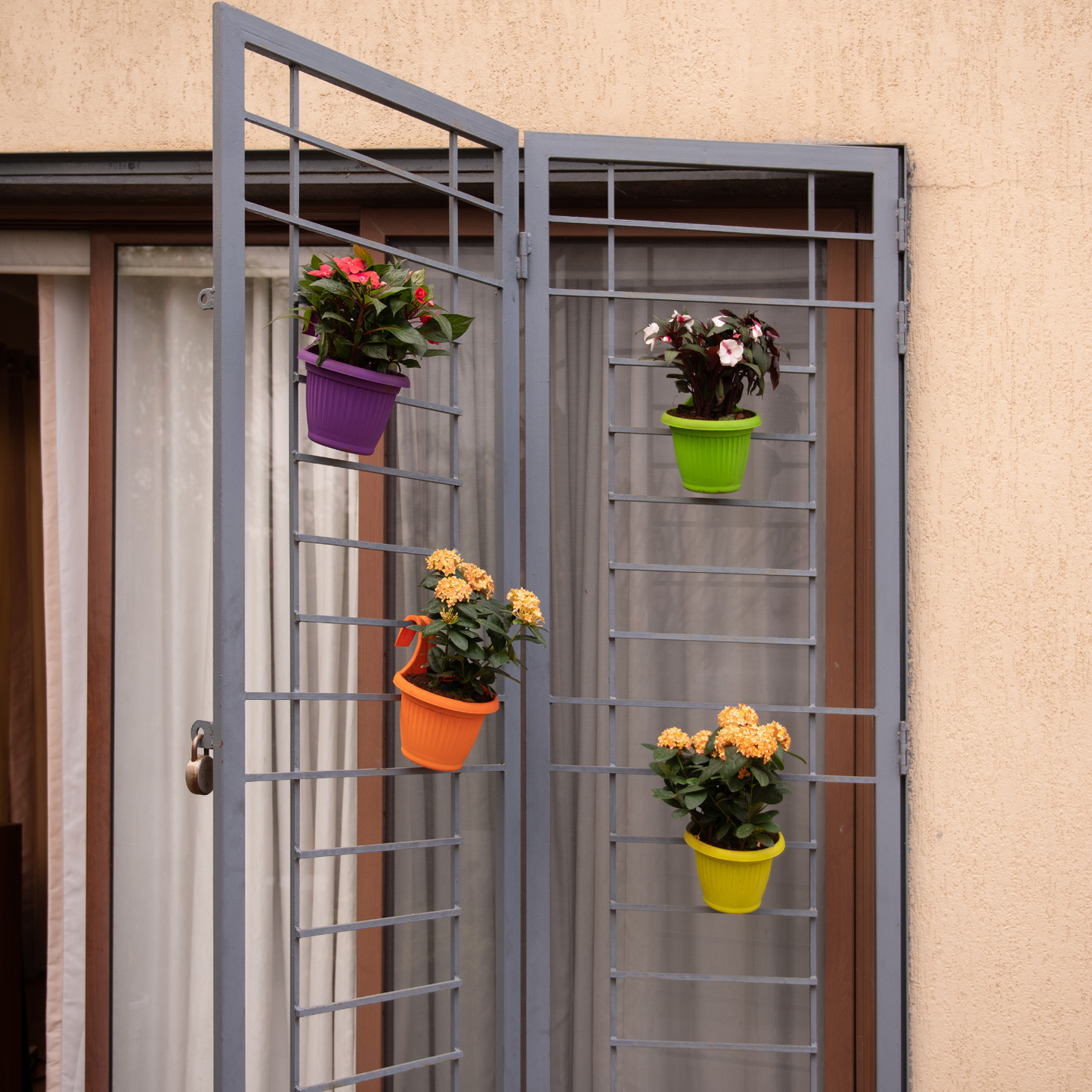 Bello Hook Plastic Hanging Pot For Home and Garden(Pack of 1)