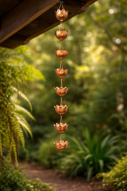 Copper Rain Chain 8.5 Feet