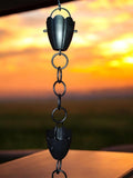 Black Metal Tulip Rain Chain 8.5 Feet